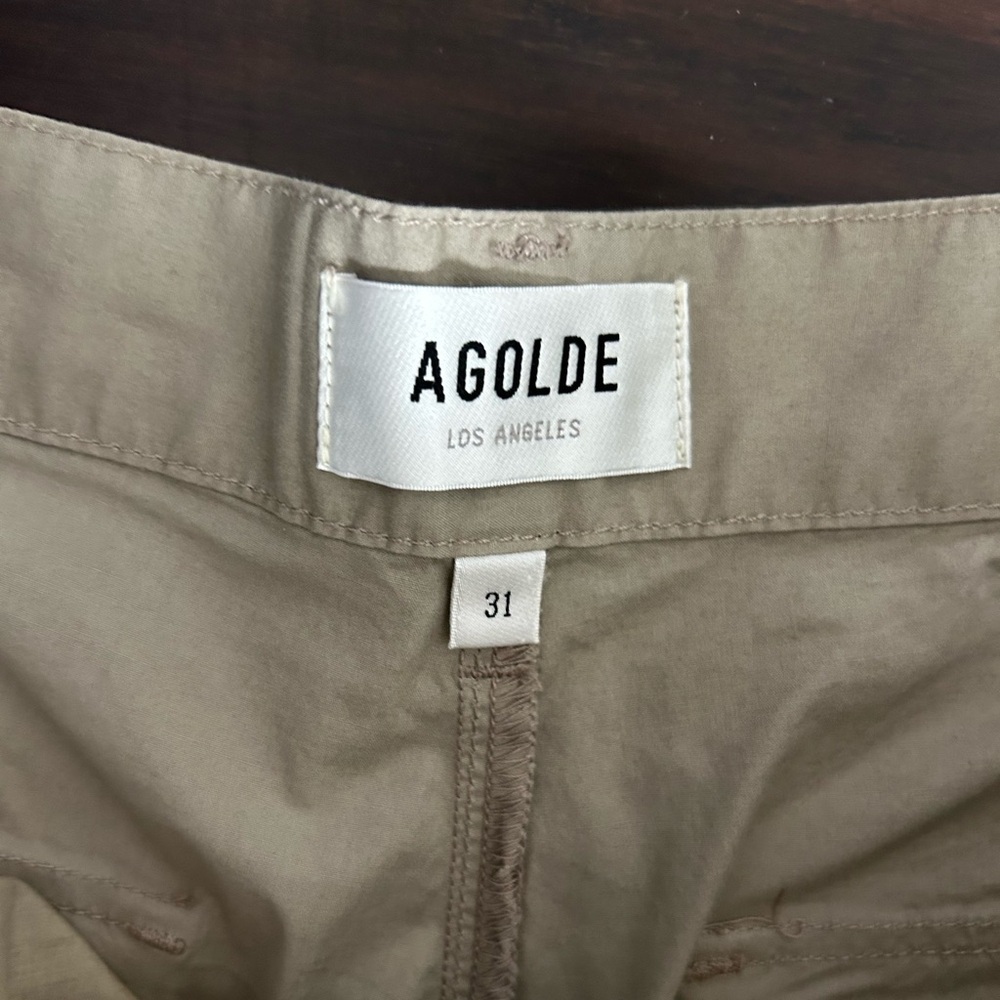 AGOLDE Daria Utility Pant Wide Leg High Rise Cropped in Drab Size 31 Women's - Picture 9 of 9